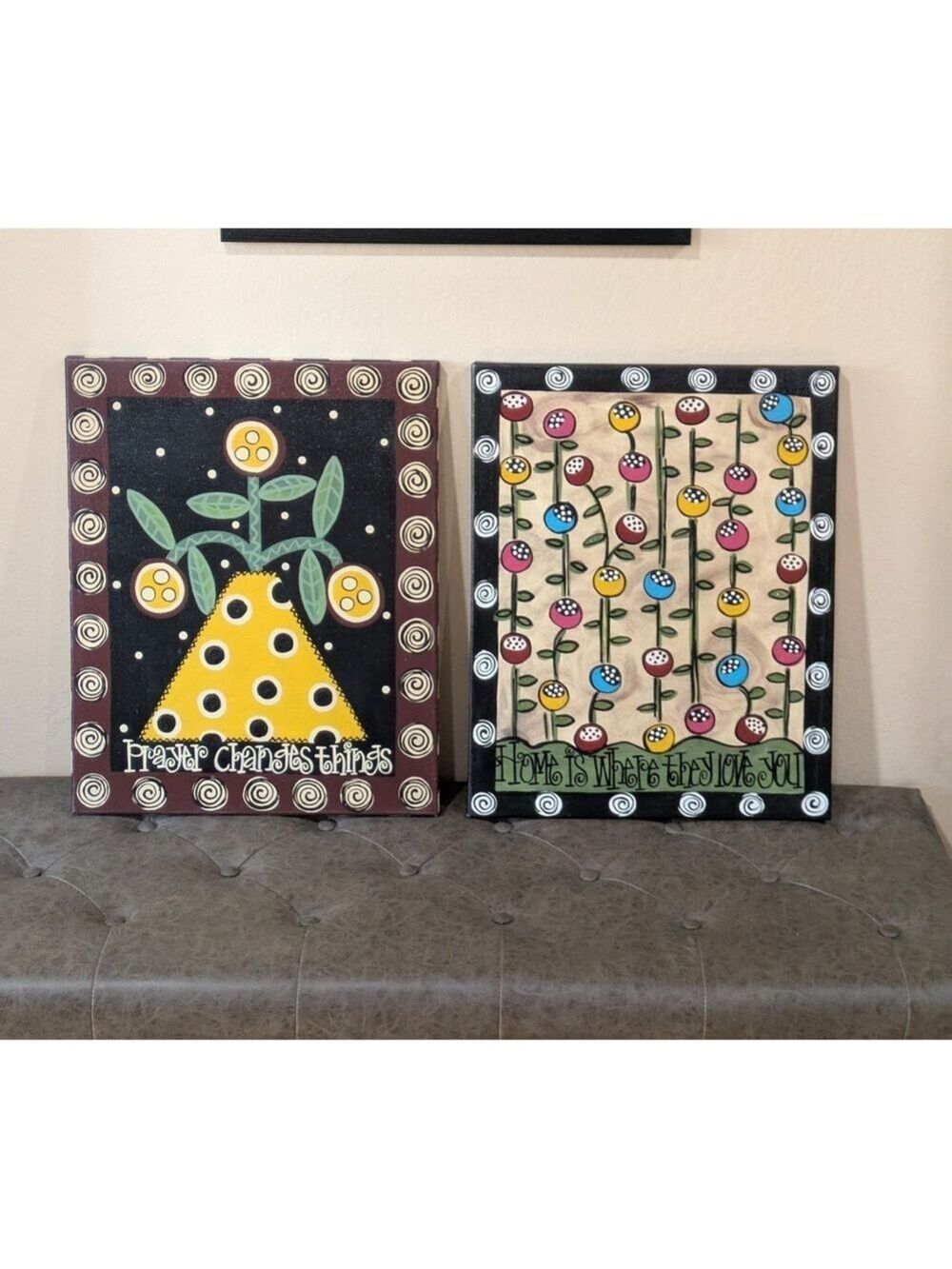 Floral Field Abstract Oil Paints Canvas Wall Art 20x16